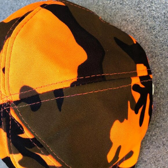 Vintage 90s DUCK BAY Camouflage Hunting Hat Men's Orange Baseball Cap One Size - Picture 5 of 7